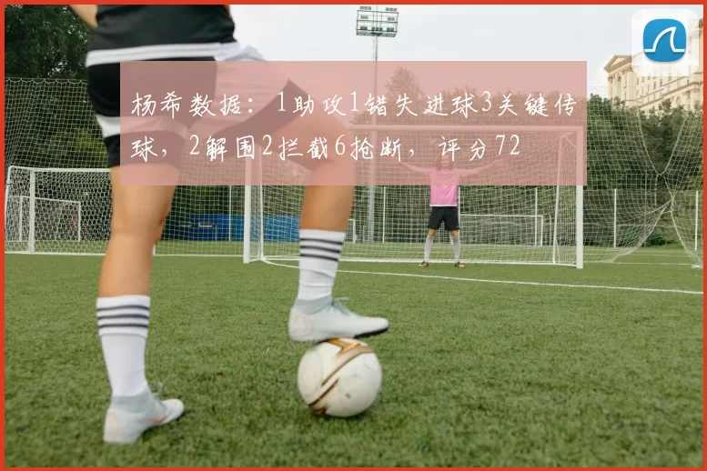杨希数据：1助攻1错失进球3关键传球，2解围2拦截6抢断，评分72
